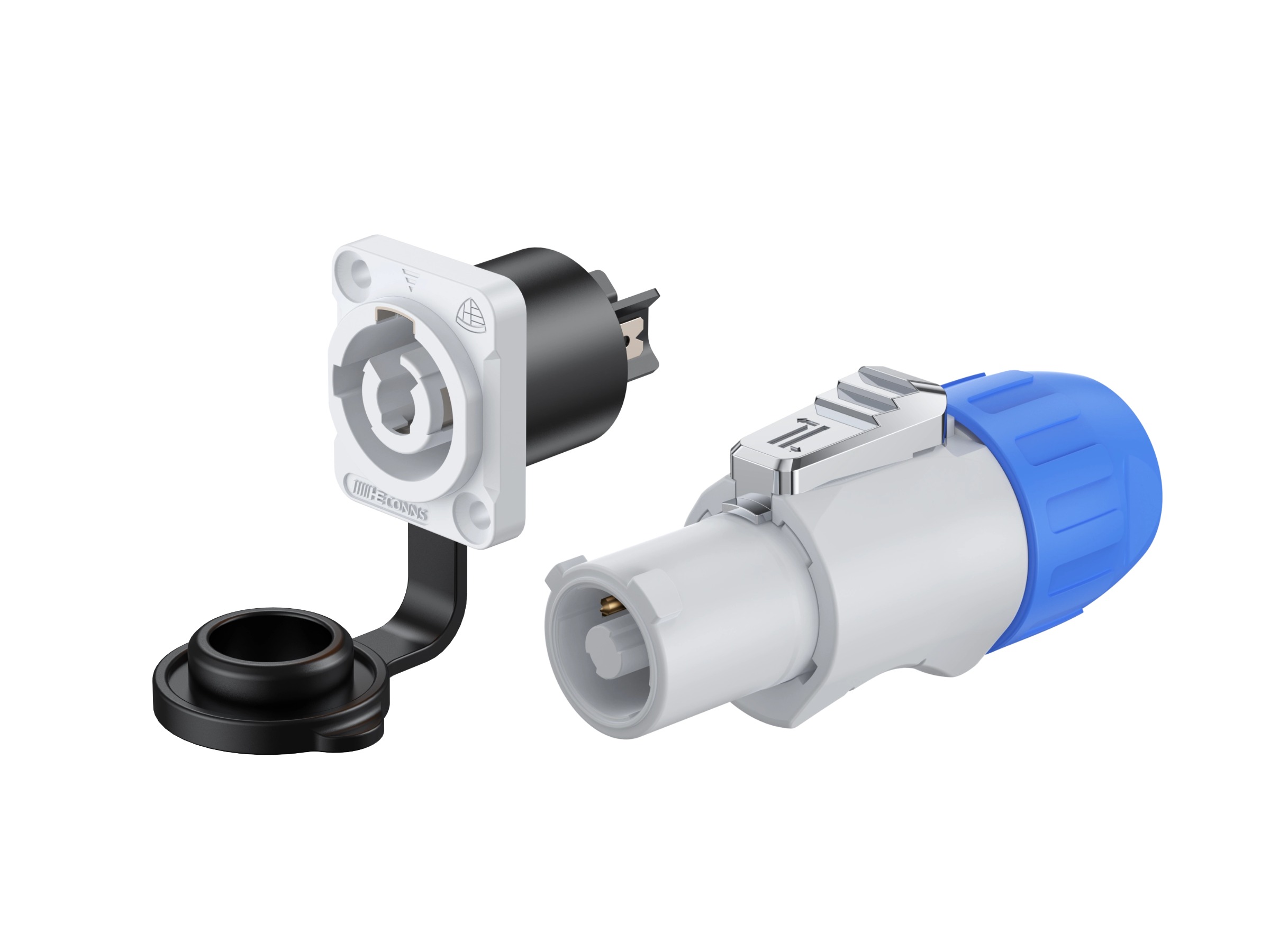 HF24型3芯20A电源显示屏IP65户外灰色防水连接器